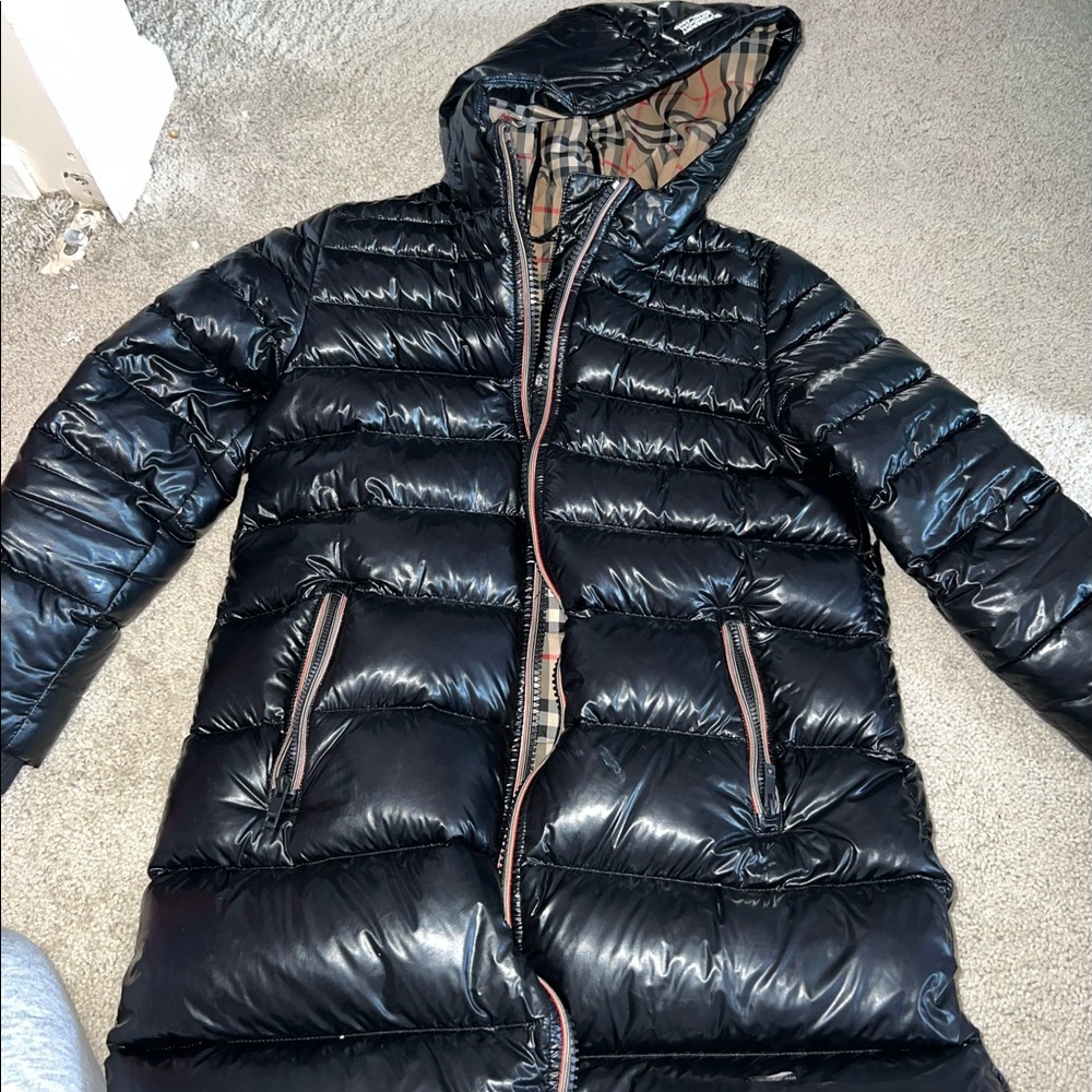 Girls Burberry puffer coat